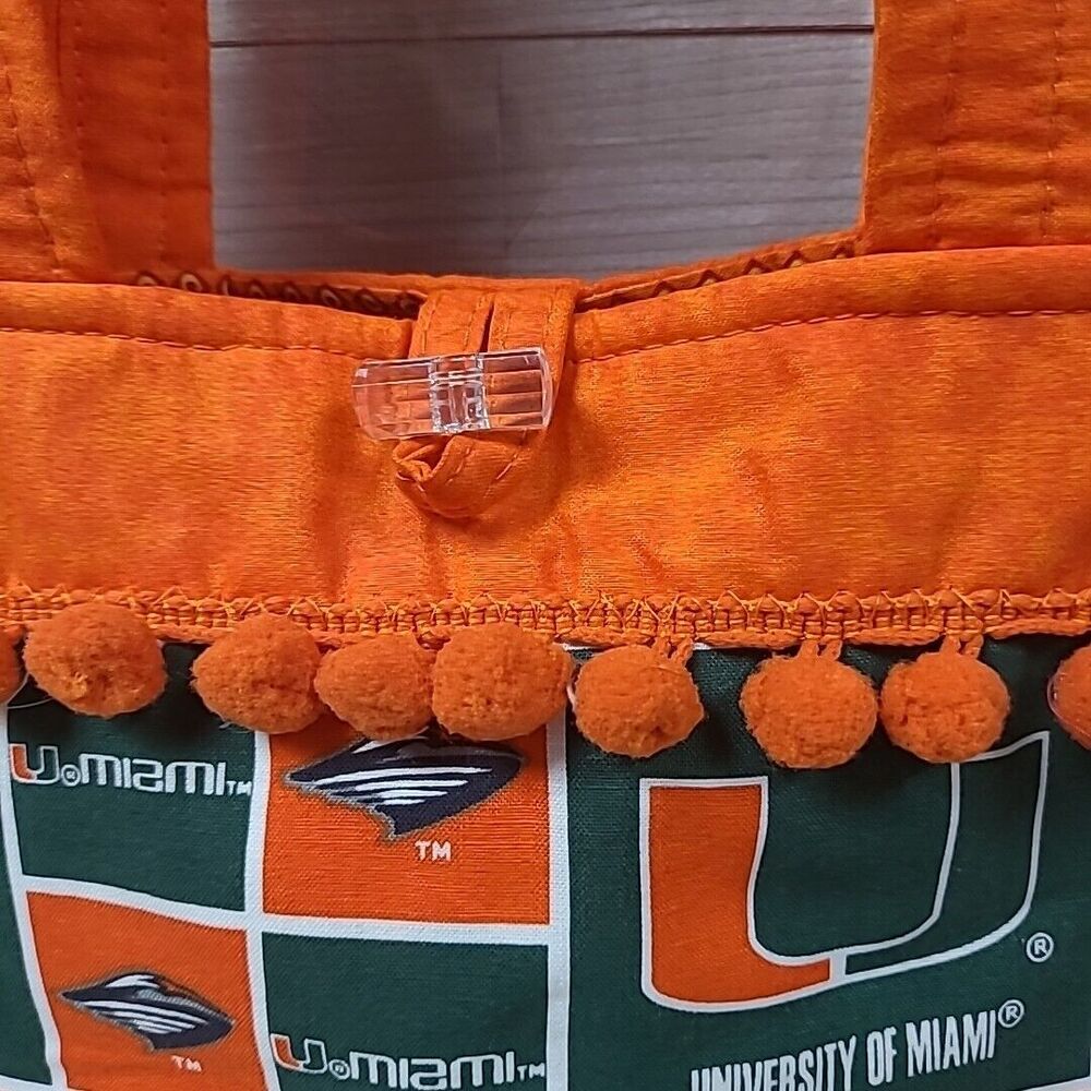 University of Miami Double Strap Purse Handbag 8x6.5x4 NEW NWOT - Picture 3 of 8